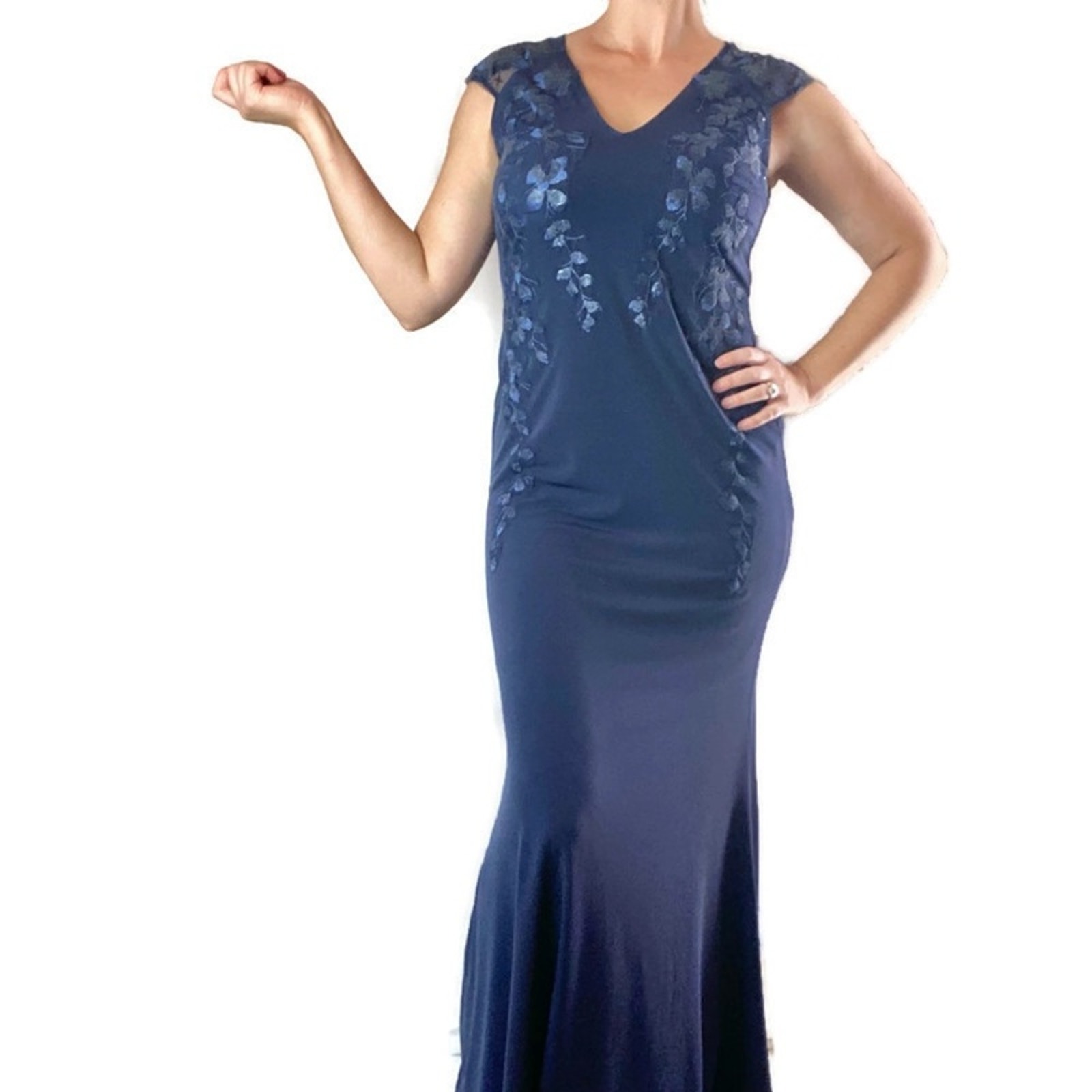 Calvin Klein Navy Blue Formal Maxi Dress Size 4